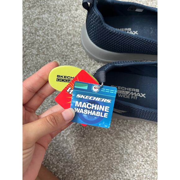 NWT Skechers Go Walk Max Wide Width Sneaker Slip On Comfort Navy Blue Size 11.5 - Picture 10 of 10